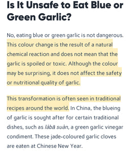 Organic pickled garlic