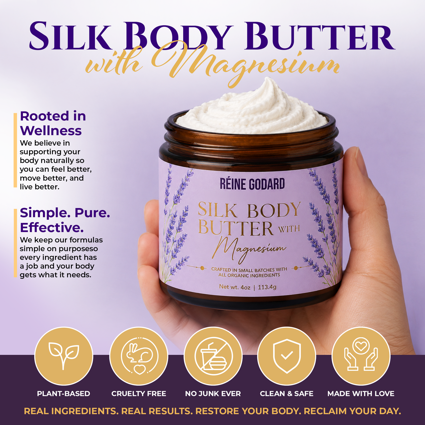 Silk Body Butter w/ Magnesium (Lavendar)